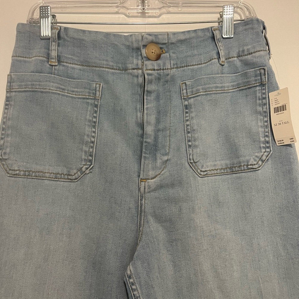 Maeve Collette crop high rise wide leg jeans